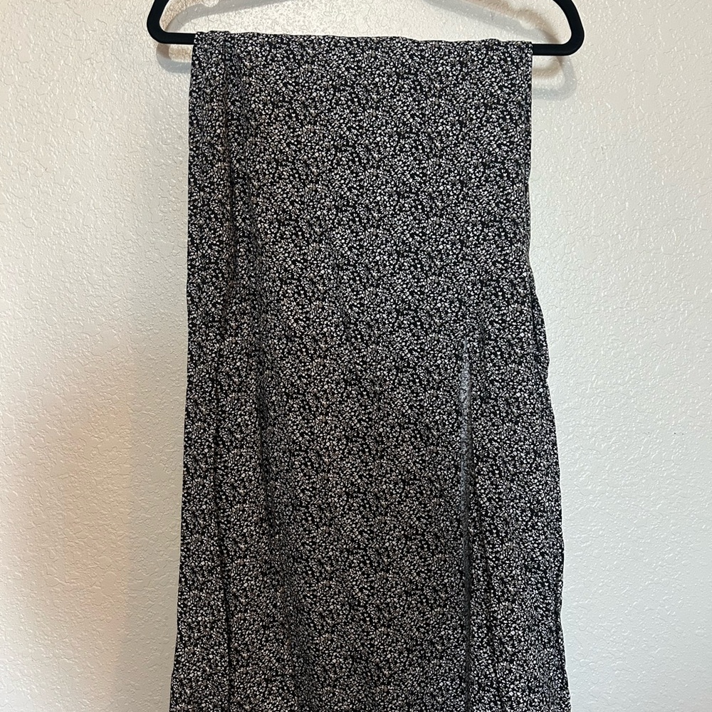 Mango Black and White Floral Maxi Skirt